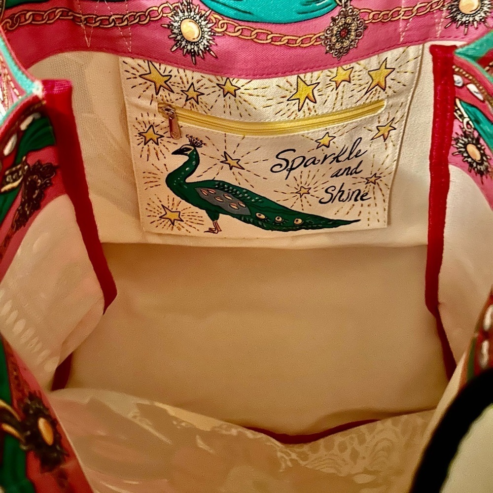 NWT-Brighton “SPARKLE and SHINE” Colorful Illustrated Tote Bag - Picture 8 of 9